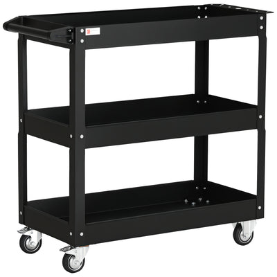 3 Tier Rolling Tool Cart with Wheels, 330 LBS Capacity Heavy Duty Utility Cart, Mobile Service Cart for Garage