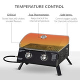 2 Burner Propane Gas Grill, Outdoor Portable Tabletop BBQ with Foldable Legs, 10000 Each Burner