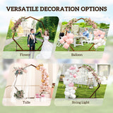 7FT Heptagon Wooden Wedding Arch with Triangular Base