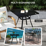 Rectangle Patio Dining Table for 4 People with Steel Legs, Metal Tabletop for Garden