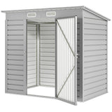 Remise de rangement de jardin galvanisée 6 x 4FT, abri métallique extérieur avec portes doubles et 2 évents