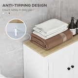 Bathroom Storage Cabinet, Modern Bathroom Floor Cabinet with 4 Doors and 2 Adjustable Shelves