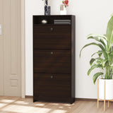 Slim Shoe Storage with 3 Flip Drawers and Adjustable Shelves Shoe Cabinet Organizer for 9 Pair