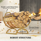 Firewood Rack Outdoor, Heavy Duty Log Holder with Handles for Indoor Outdoor Fireplace Storage