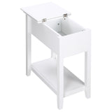 Flip Top End Table, Side Table with Storage Shelf and Cable Management