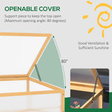 Wooden Cold Frame Greenhouse Garden Portable Raised Planter with Openable Top for Indoor, 35.5