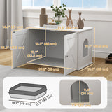 Enclos pour bac à litière de chat avec portes doubles, maison pour animaux table d'appoint côté, 31,5