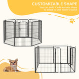 Parc de jeux pour animaux de compagnie 8 panneaux clôture maison bricolage métal lourd pliable intérieur extérieur 39