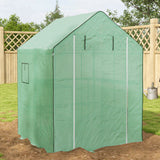 Serre portable, petite serre d'extérieur accessible avec 2 tablettes à fleurs en U, 4,6' x 4,7'