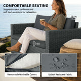 2 Seater Outdoor Couch Patio Sofa with Deep Seat