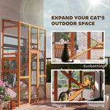 Grand catio extérieur avec 6 plateformes de saut, 2 rampes