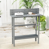 110cm Rectangle Outdoor Bar Table with Built-in Footrest