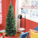 Sapin de Noël artificiel crayon de 6 pi avec 479 pointes de branche et base en acier