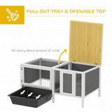 Rabbit Hutch, Wooden Guinea Pig Cage with Run, Pull Out Tray and Ramp