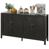 Buffet bahut, Armoire de rangement avec porte grange et étagère ajustable, support télé pour téléviseurs jusqu'à 65 pouces