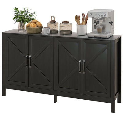 Sideboard Buffet, Storage Cabinet with Barn Door and Adjustable Shelf, TV Stand for TVs up to 65 Inches