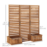 Outdoor Privacy Screen Wood Privacy Panel with 4 Planter Boxes, Raised Bed with 3 Panels