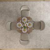 Dining Table for 4 People - Modern Kitchen Table with Wood-Effect Top, 27.6