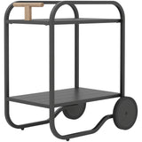 Outdoor Grill Cart with Storage, 2-Tier Bar Cart on Wheels with Side Handle, Steel Frame for Indoor Outdoor