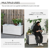 75 Gallon Wooden Storage Box patio Deck Box Bench