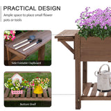 Raised Garden Bed with 8 Grids and Storage Shelf
