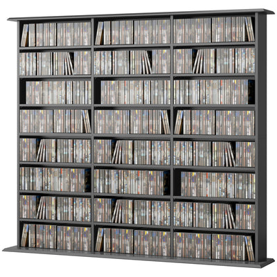 Media Storage Cabinet, 8-Tier DVD Shelf with 18 Adjustable Shelves, Holds 1032 CDs, 594 DVDs or Blu-rays