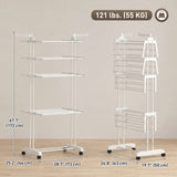 5-Tier Clothes Drying Rack, Foldable Laundry Drying Rack with Wheels