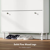 Narrow Shoe Cabinet with 4 Flip Drawers, Shoe Storage Cabinet with Adjustable Shelves, Holds 24–32 Pairs