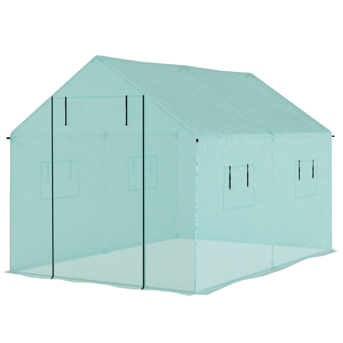 6.6' x 10' x 6.6' Walk-in Tunnel Greenhouse UV-resistant Wind Resistant Green House with Door and Mesh Windows