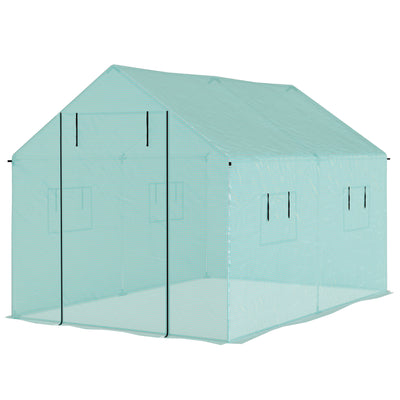 6.6' x 10' x 6.6' Walk-in Tunnel Greenhouse UV-resistant Wind Resistant Green House with Door and Mesh Windows