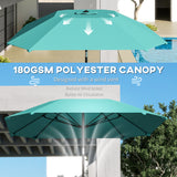 7.6FT Aluminum Patio Umbrella Parasol 8 Ribs Outdoor Market Umbrella with Crank, Push Button Tilt for Deck