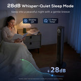 28dB Tower Fan with 12 Speeds and 4 Modes, Standing Floor Fan with 80° Oscillating
