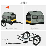 Remorque de vélo pour chien 3 en 1, lit pour animaux avec laisse de sécurité, roues à dégagement rapide, coussin pour petits chiens