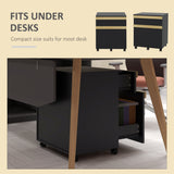 Mobile Filing Cabinet with 2 Drawers, Office Storage Cabinet with 5 Wheels