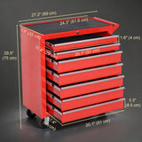 Rolling Tool Chest, 7-Drawer Lockable Tool Cabinet with 4 Wheels, Toolbox Storage Organizer for Garage