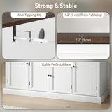 Farmhouse Sideboard with Charging Station and Thickened Top, 58