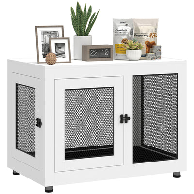 Pet Crate End Table with Water-resistant Cushion or Large Medium Dogs