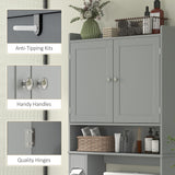 Armoire de rangement moderne au-dessus de la toilette avec 2 portes