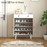 Meuble à chaussures pour entrée, armoire moderne à chaussures avec étagères réglables et tiroir pour 12 paires