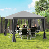 10' x 10' Pop Up Canopy Tent Gazebo, Foldable Canopy Tent with Zipper Mesh Sidewalls