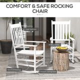 Wooden Patio Rocking Chairs Set of 2, High Back for Garden