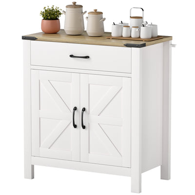 Buffet de cuisine, armoire de rangement de cuisine style fermette avec tiroir et étagère pour salon