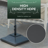 Square Umbrella Base with Wheels, 99 lbs Water or 132 lbs Sand Filled, with Double Adjustable Knob
