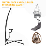 Hammock Chair Stand Only, Metal C-Stand for Hanging Hammock Chair with Tray for Indoor