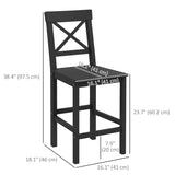 Counter Height Stools Set of 2, Farmhouse Bar Stools with Backs, Solid Wood Counter Stools for Kitchen Island