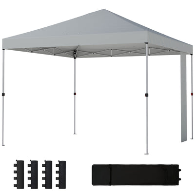 9.6 x 9.6 ft Pop Up Canopy Tent with Pockets, UPF 50+ 1-Button Push Outdoor Instant Canopy with Sandbags
