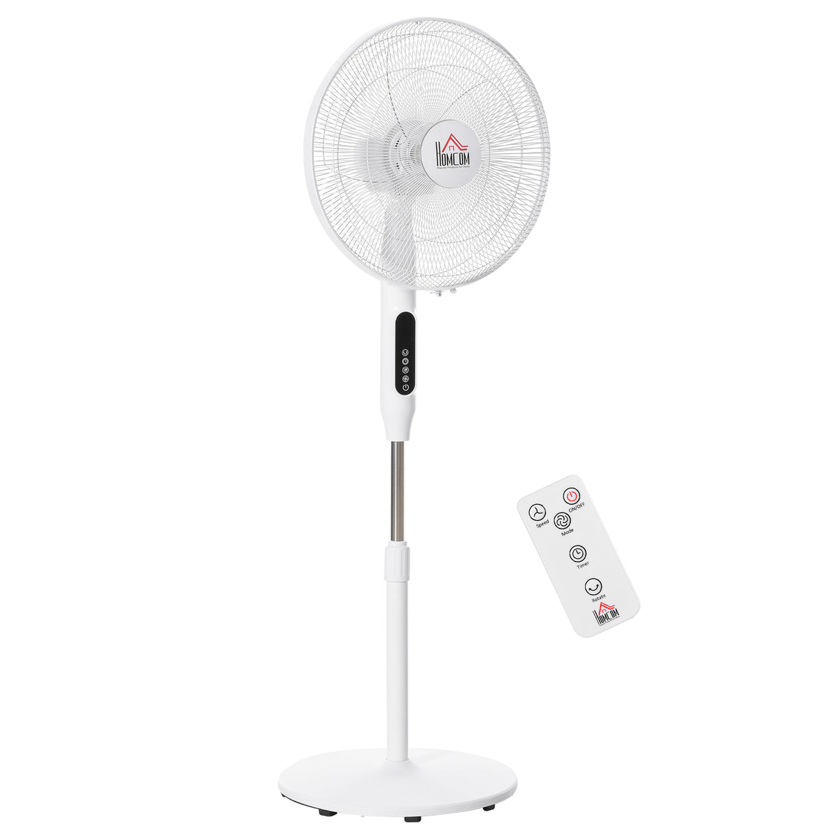 Standing Floor Fan with Remote Control, Stand Up Cooling Fan, Tall Pedestal Electric Fan for