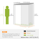 Remise de rangement extérieur 5' x 3', remise de jardin en acier avec porte verrouillable simple