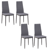 Chaises de salle à manger dossier haut, chaises d'appoint modernes en cuir PU rembourré avec pieds métalliques pour cuisine