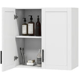 Simple Medicine Cabinet Wall Mounted, Bathroom Wall Cabinet with 2 Doors and Adjustable Shelf Storage